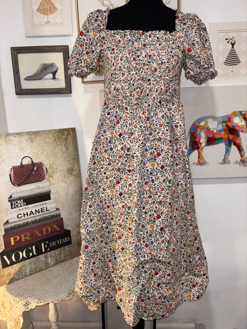Ann Taylor Factory White Floral Asymmetrical Midi Dress #homecoming